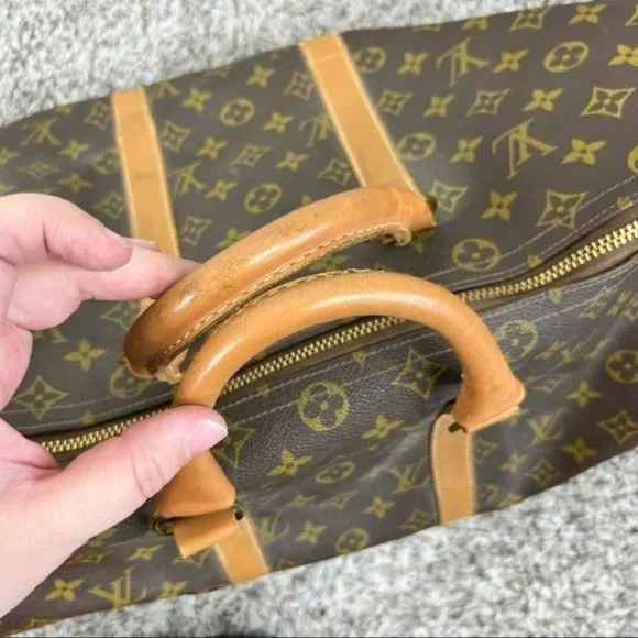 LV Louis Vuitton VTG Keepall 50 Carry On Luggage Bag Talon Clip Slide Lock - Picture 5 of 15